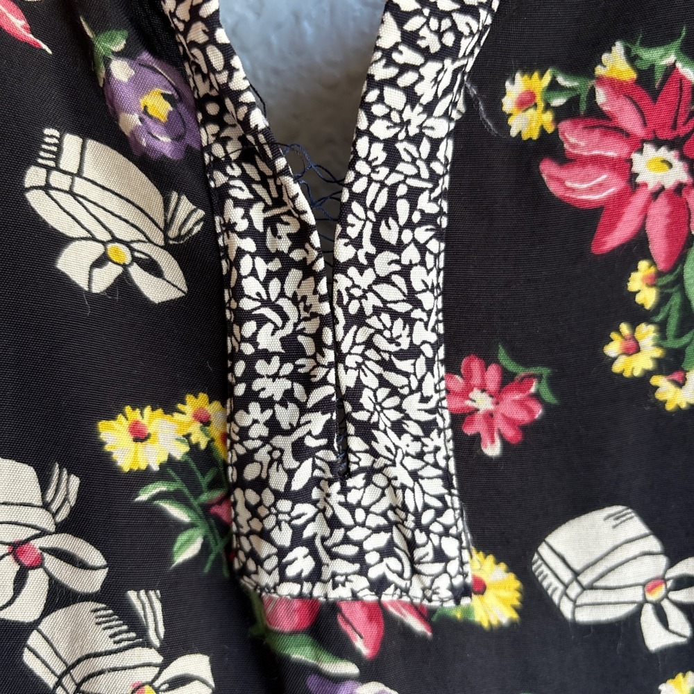 Women M/L Vintage Dress Maxi Floral Short Sleeve 90s Feminine Garden Coquette - Picture 7 of 15
